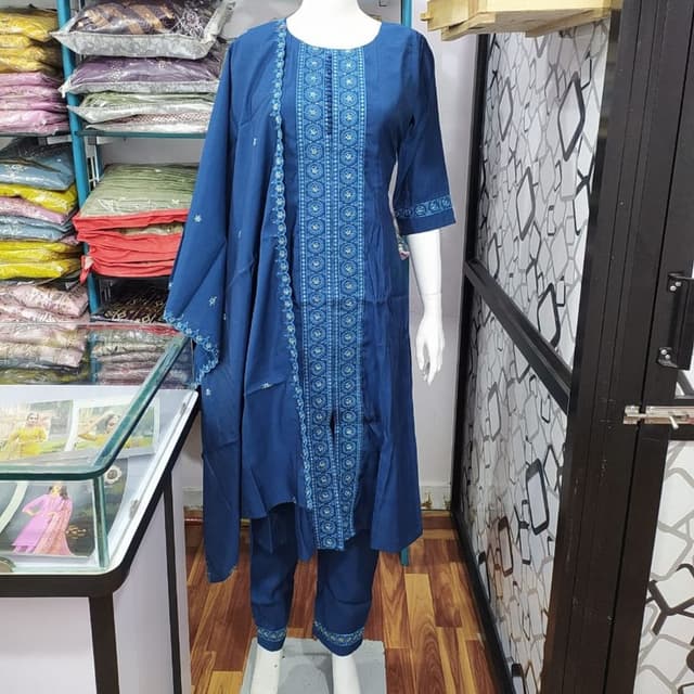 Blue Salwar Kameez with Dupatta
