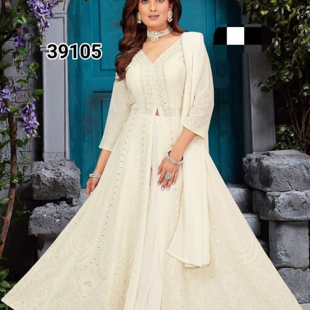 Ivory Anarkali Suit