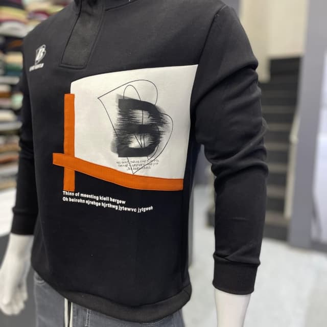 Black, White, and Orange Sweatshirt