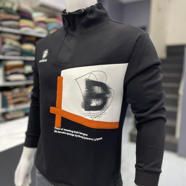 Black, White, Orange Sweatshirt
