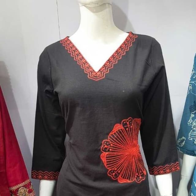 Black and Red Kurti
