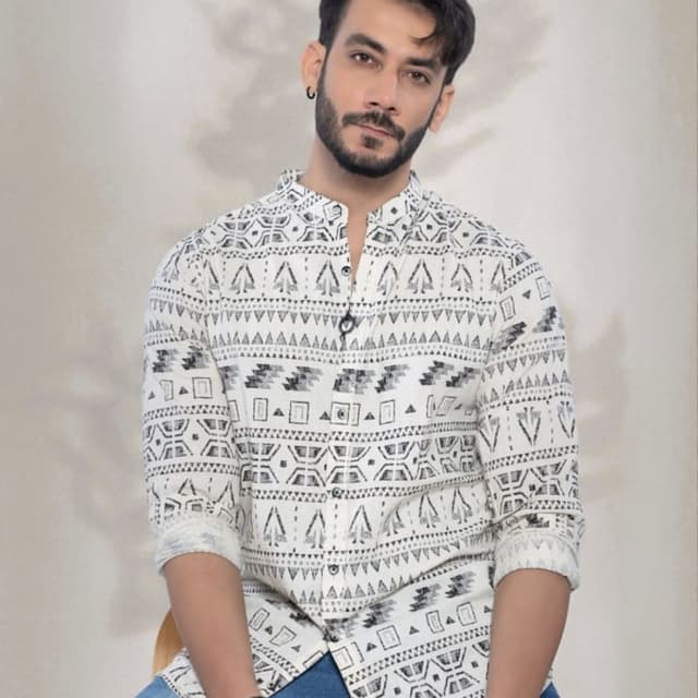 White and Black Shirt