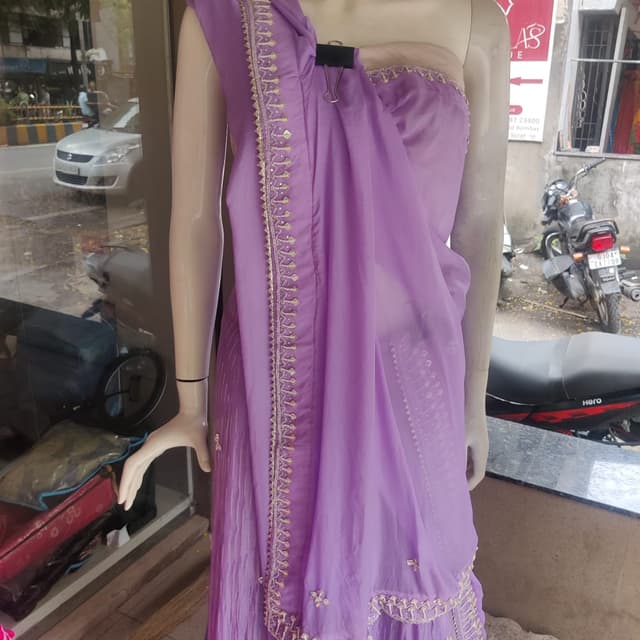 Lavender and Gold Saree