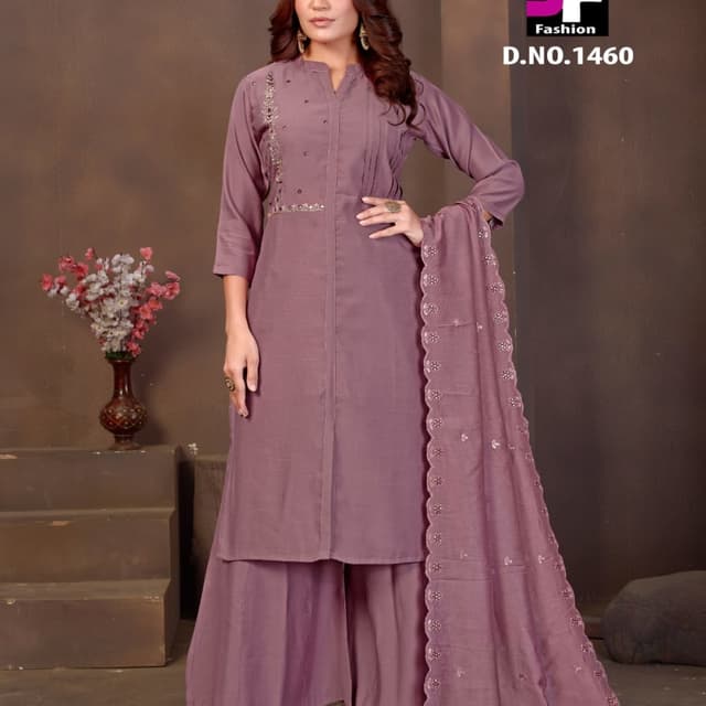 Mauve Salwar Kameez with Dupatta