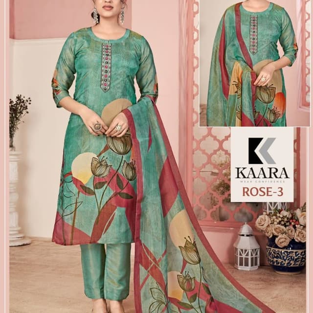 Teal, Pink, Brown, Yellow Salwar Kameez