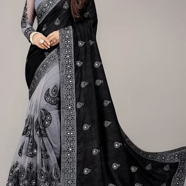 Black and Grey Saree