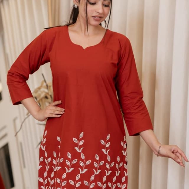 Red and White Kurti