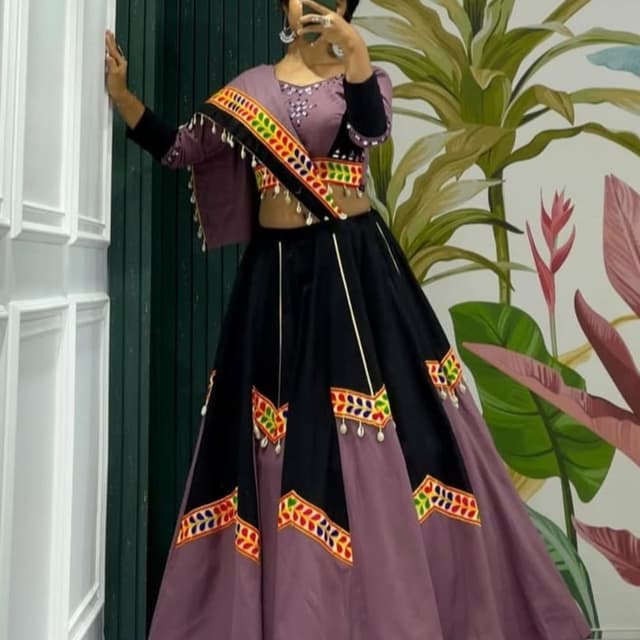 Black, Lavender, Multicolor Lehenga Choli