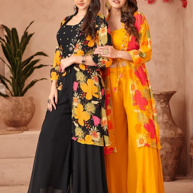 Black, Yellow, Pink, Green, Orange Jumpsuit with Jacket