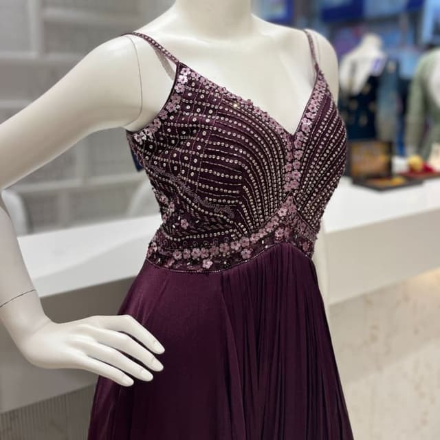 Burgundy, Pink, Silver Dress