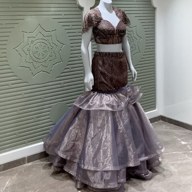 Brown and Silver Dress