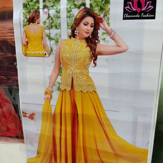Mustard Yellow Sharara Suit