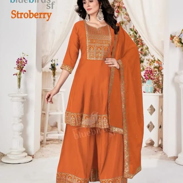 Orange and Gold Palazzo Suit