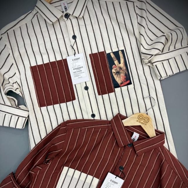 Cream and Maroon Shirt