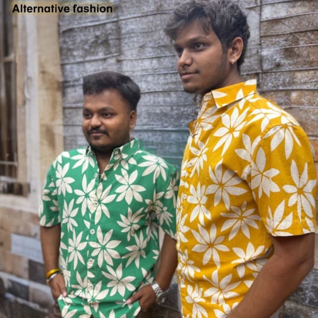 Green and White, Yellow and White Shirt