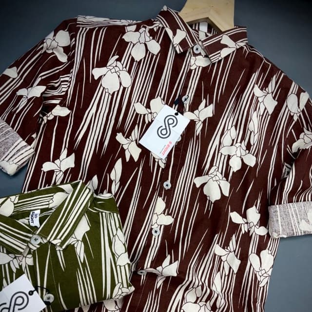 Brown and white Shirt