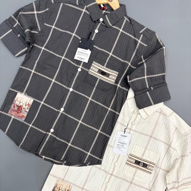 Charcoal Grey and White Shirt