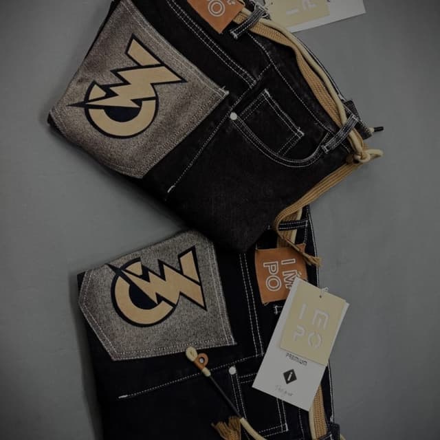 Black, Beige, Gray Jeans