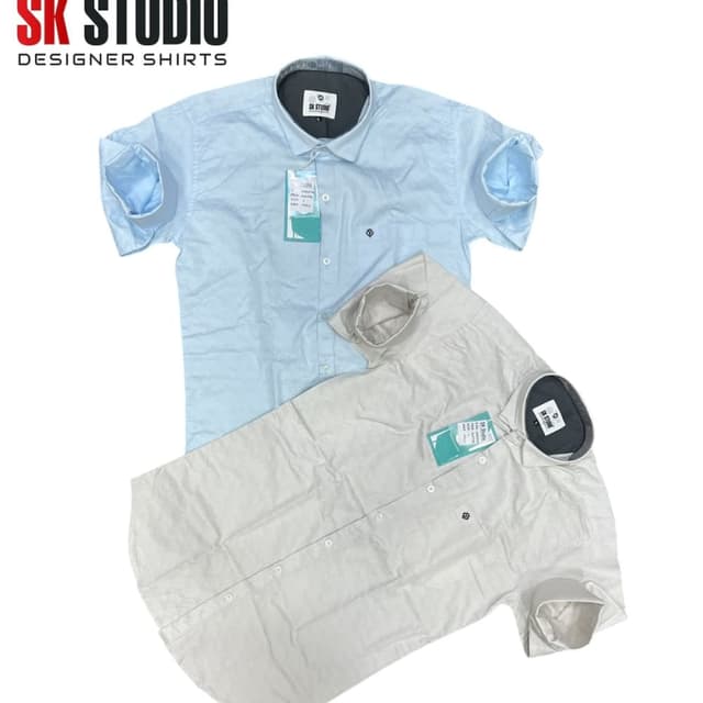 Light Blue and Beige Shirt