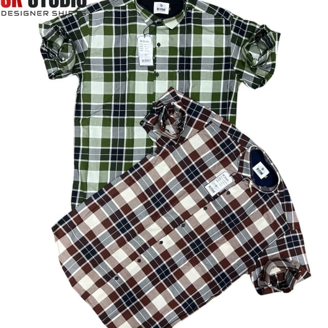 Green and white, Brown and white, navy Shirt