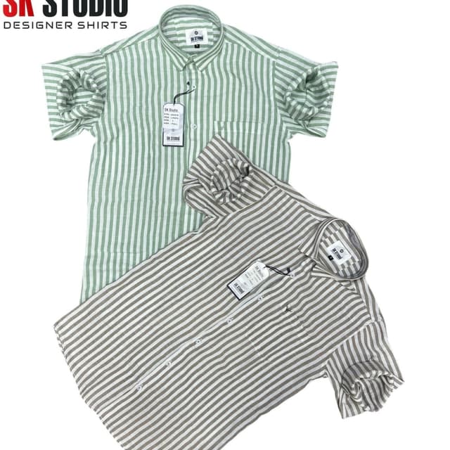 Green and White, Brown and White Shirt