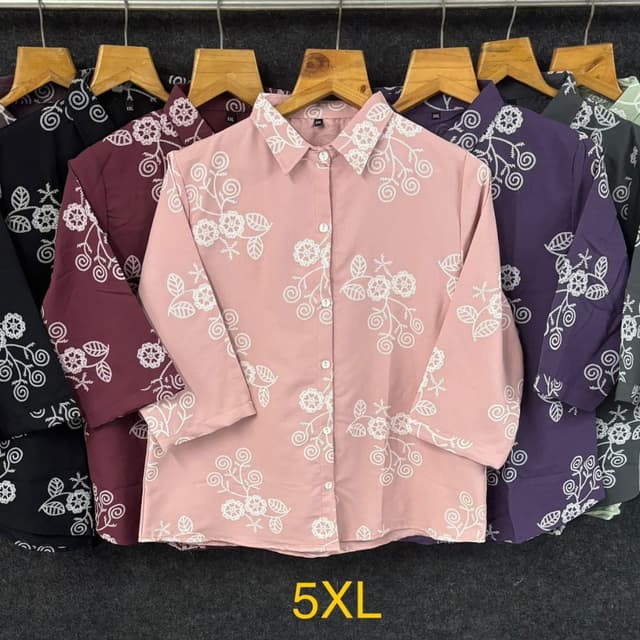 Pink with white embroidery Shirt