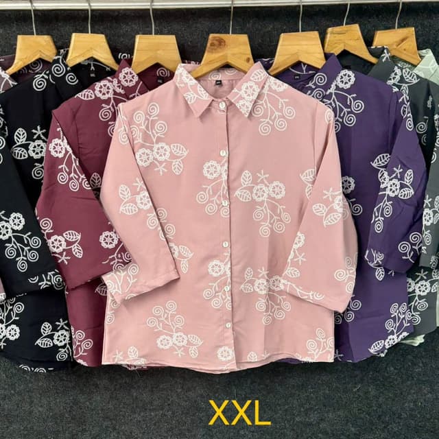 Pink with white embroidery Shirt