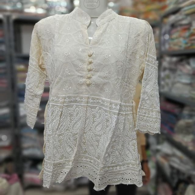 Ivory and White Kurti