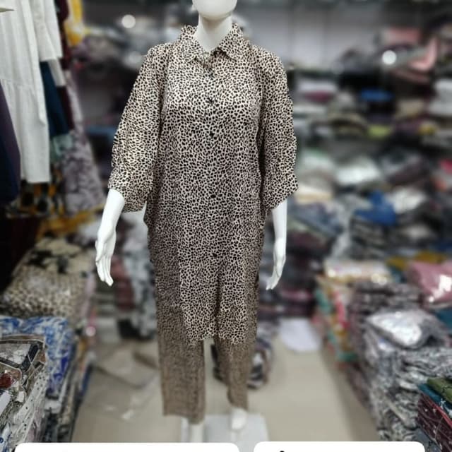 Beige and Black Pajama Set