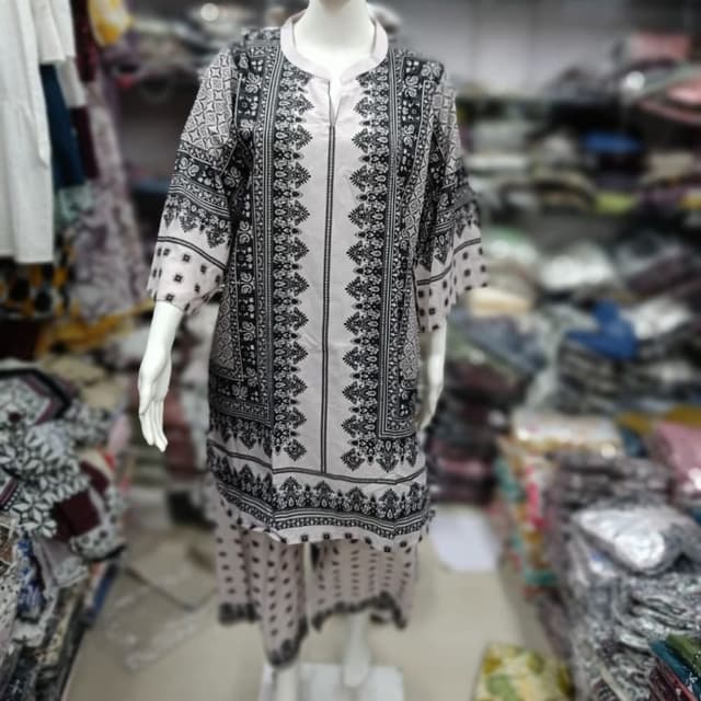 Black and light pink Kurta with pants