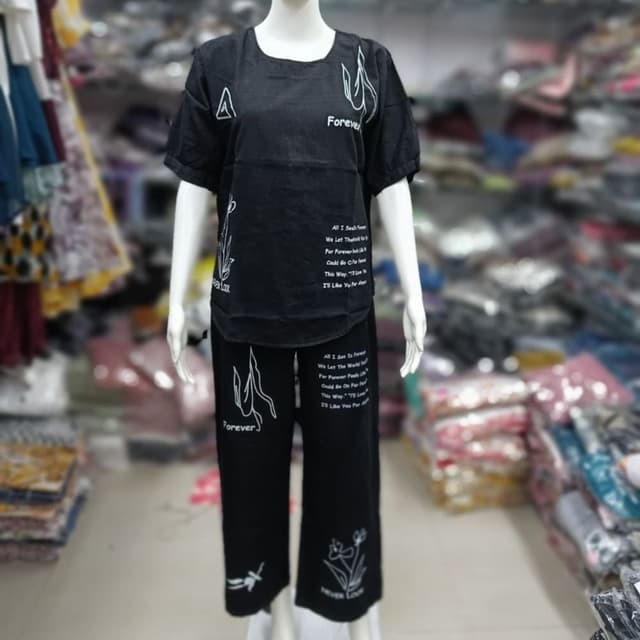 Black and White Two-piece set (Top and Palazzo Pants)