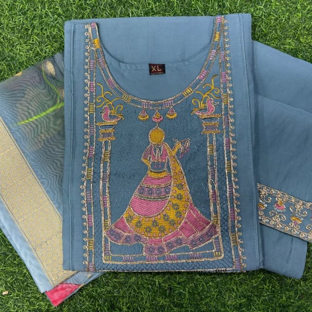 Teal, Pink, Yellow, Gold Kurta Suit Set