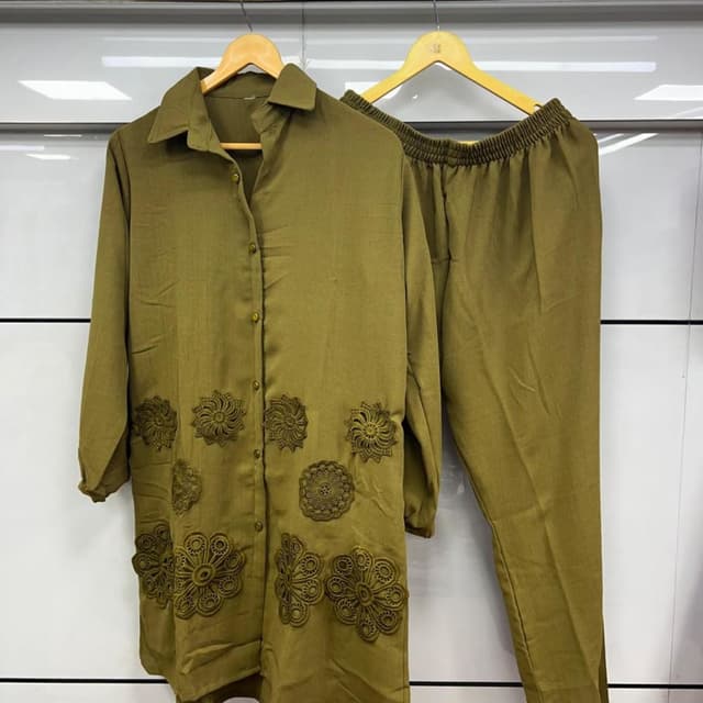 Olive Green Shirt and Pants Set