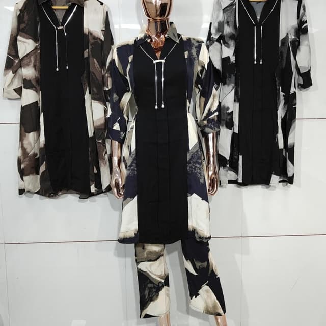 Black, White, and Brown Suit