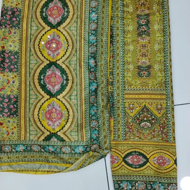 Yellow, Green, Pink, Teal Salwar Kameez