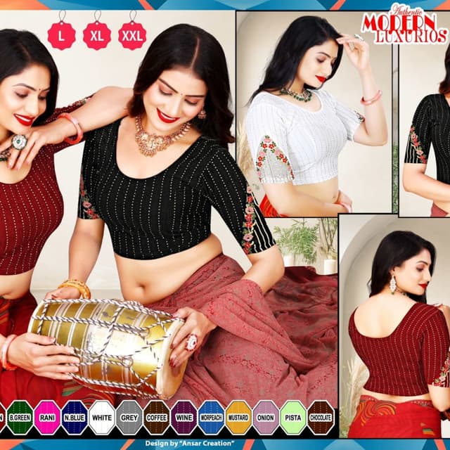 Black, White, Wine, Red Blouse