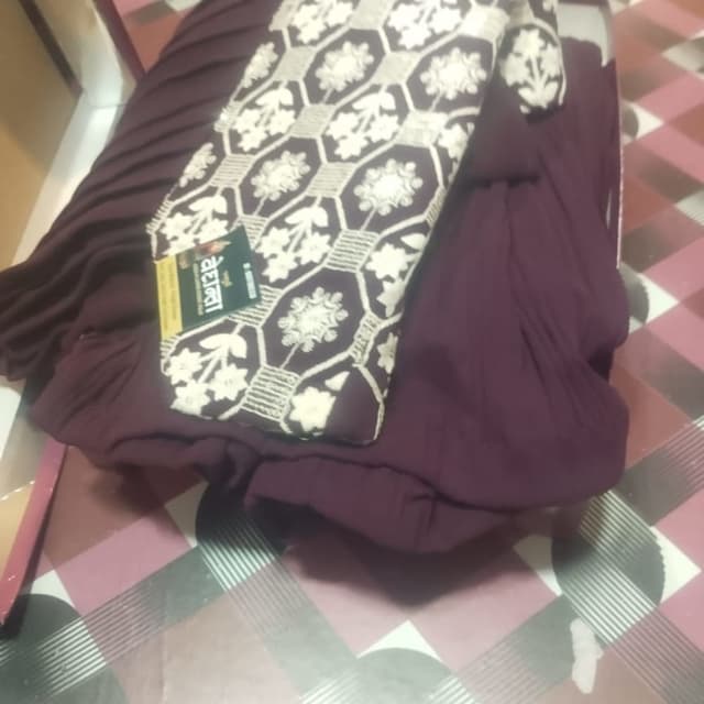 Burgundy, Off-White Salwar Kameez