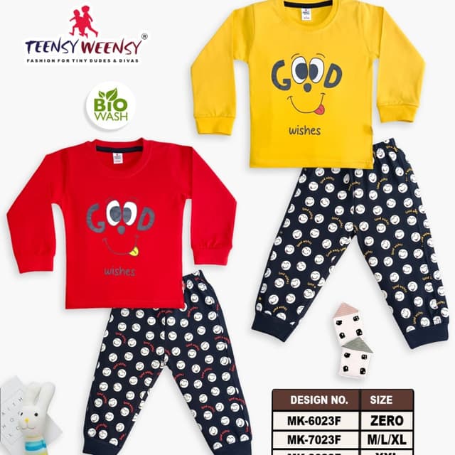 Red, Yellow, Navy Blue, White Pajama Set