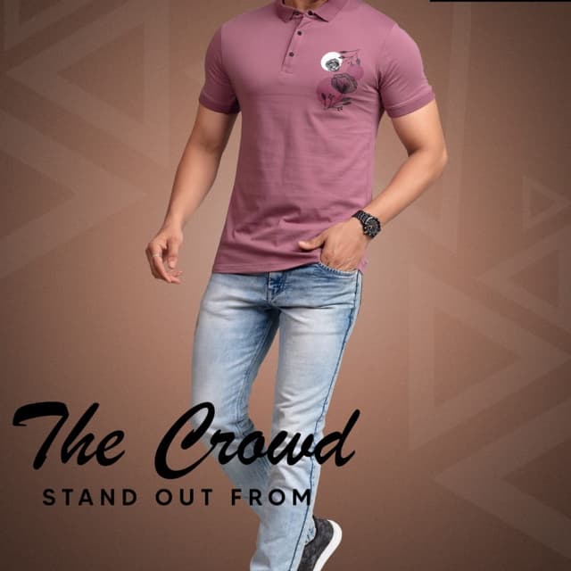 Mauve and Black Polo Shirt