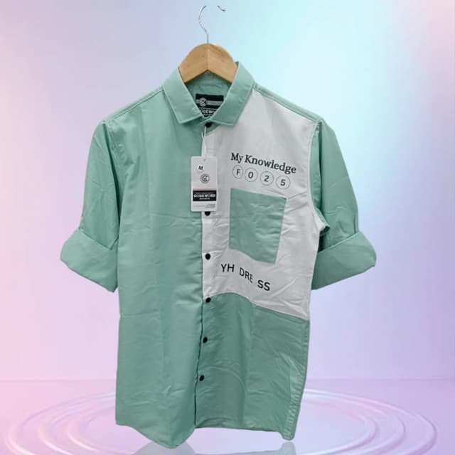 Mint Green and White Shirt