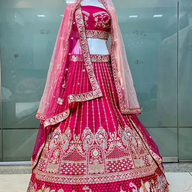 Magenta, Gold, Peach Lehenga Choli