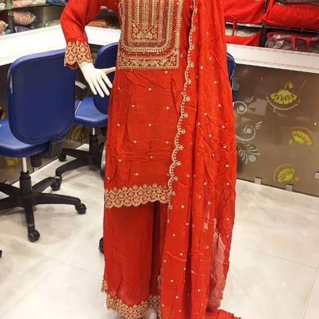 Red and Gold Salwar Kameez