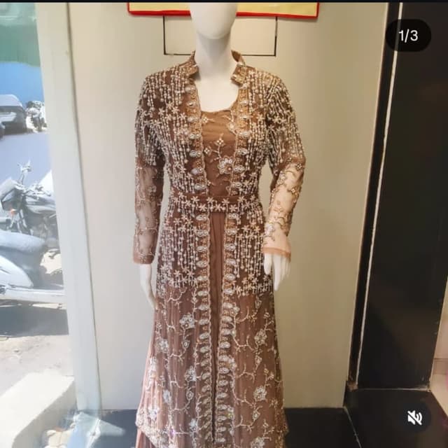 Brown and Beige Dress