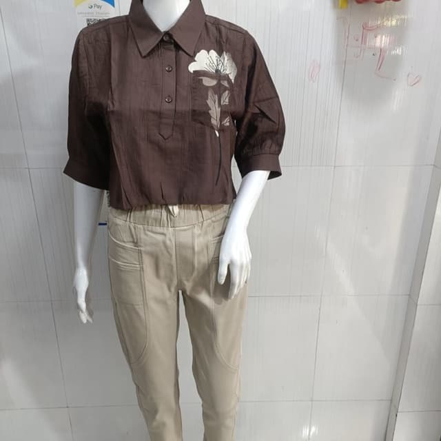 Brown and Beige Shirt and Pants