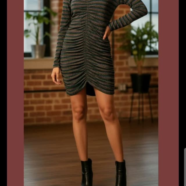 Green and Brown with subtle metallic sheen Dress