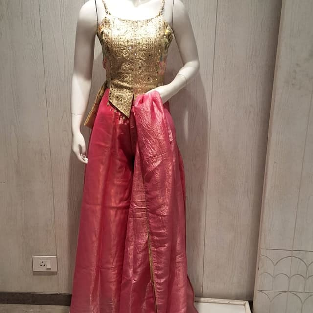 Gold and Pink Sharara Suit