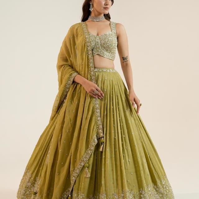 Green and Silver Lehenga Choli