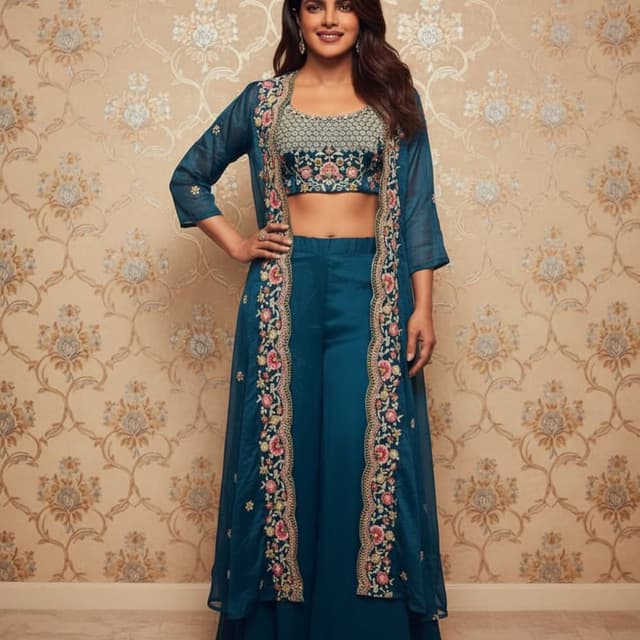 Teal, Pink, Gold, Green Co-ord Set