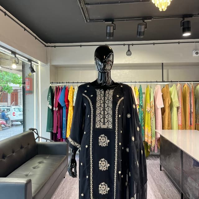 Black and White Salwar Kameez