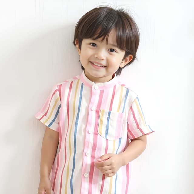 Pink, White, Blue, Yellow Shirt